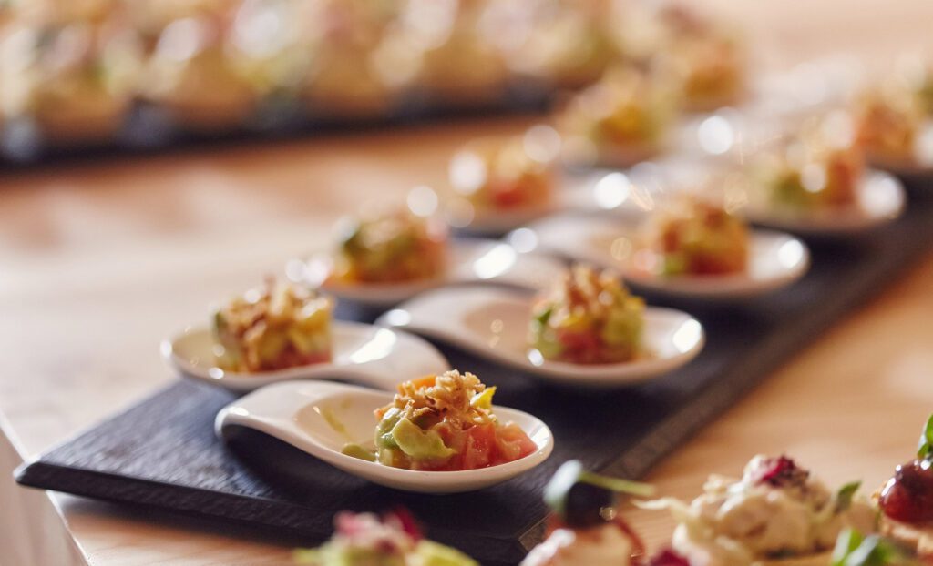 close up image of a festive table with different dishes.