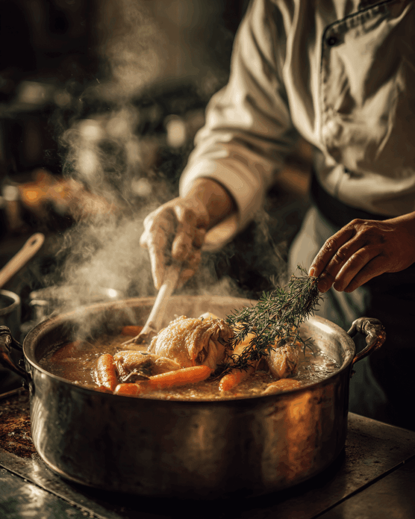 stmbot a chef stirring a pot of chicken broth in a kitchen real 59b16c2f 9abf 480e aa5b f00a65863143 (1)